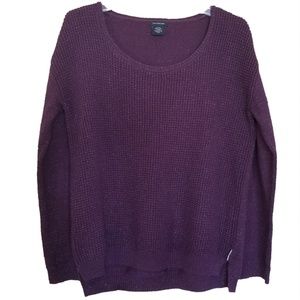 Calvin Klein Purple/Metallic Waffle Knit Sweater